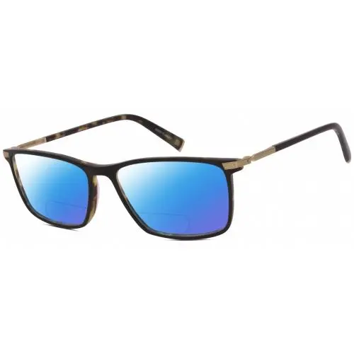 V408 Unisex Polarized Bifocal Sunglasses Brown Tortoise Black 58mm Blue Mirror by John Varvatos
