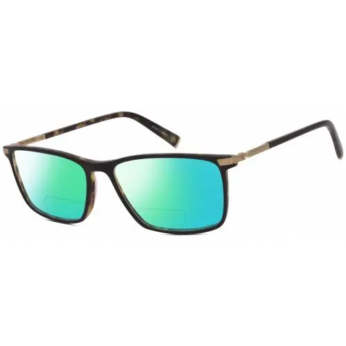 V408 Unisex Polarized Bifocal Sunglasses Brown Tortoise Black 58mm Green Mirror by John Varvatos