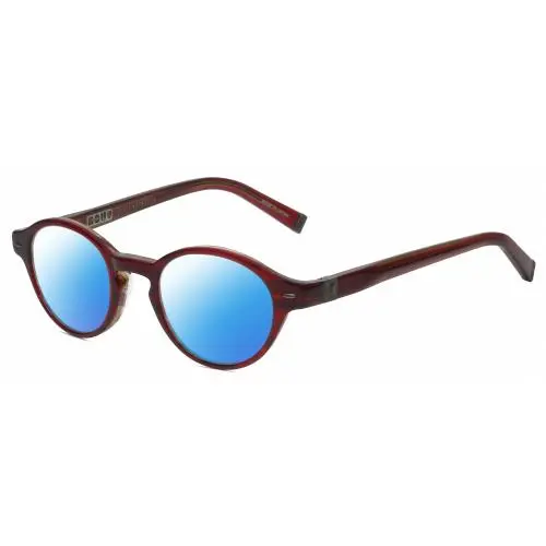 V356 Round Polarized Sunglasses Red Marble 43 mm Choose Lens Color Blue Mirror Polar by John Varvatos