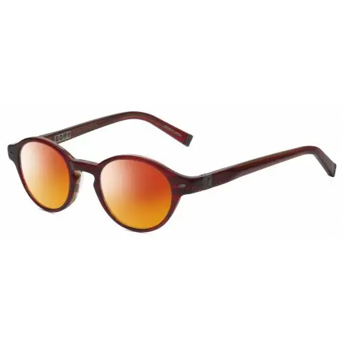 V356 Round Polarized Sunglasses Red Marble 43 mm Choose Lens Color Red Mirror Polar by John Varvatos