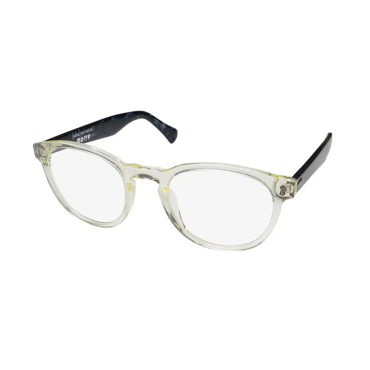 V416 Eyeglass Frame/glasses Made IN Japan Contemporary Yellow Crystal / Blue by John Varvatos
