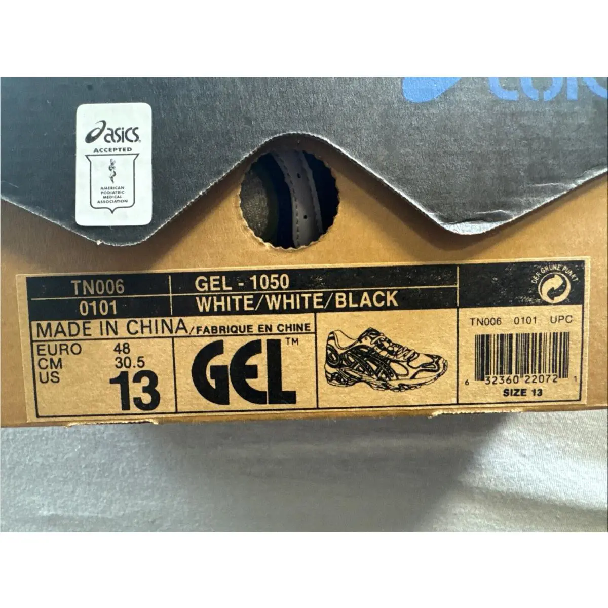 Asics shoes - Asics Gel 1050 - Gel - TN0060101 - White, Blue, Black, Grey (UPC: 0632360220721) 22