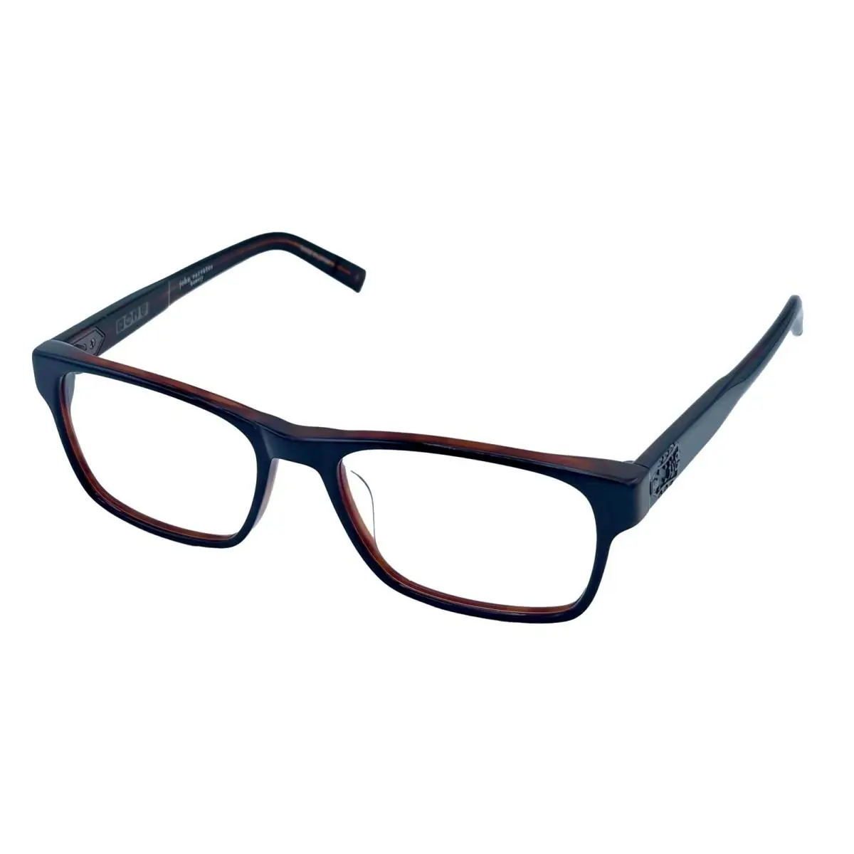 John Varvatos Mens Eyeglass Rectangle Navy Brown Plastic V409. 56mm
