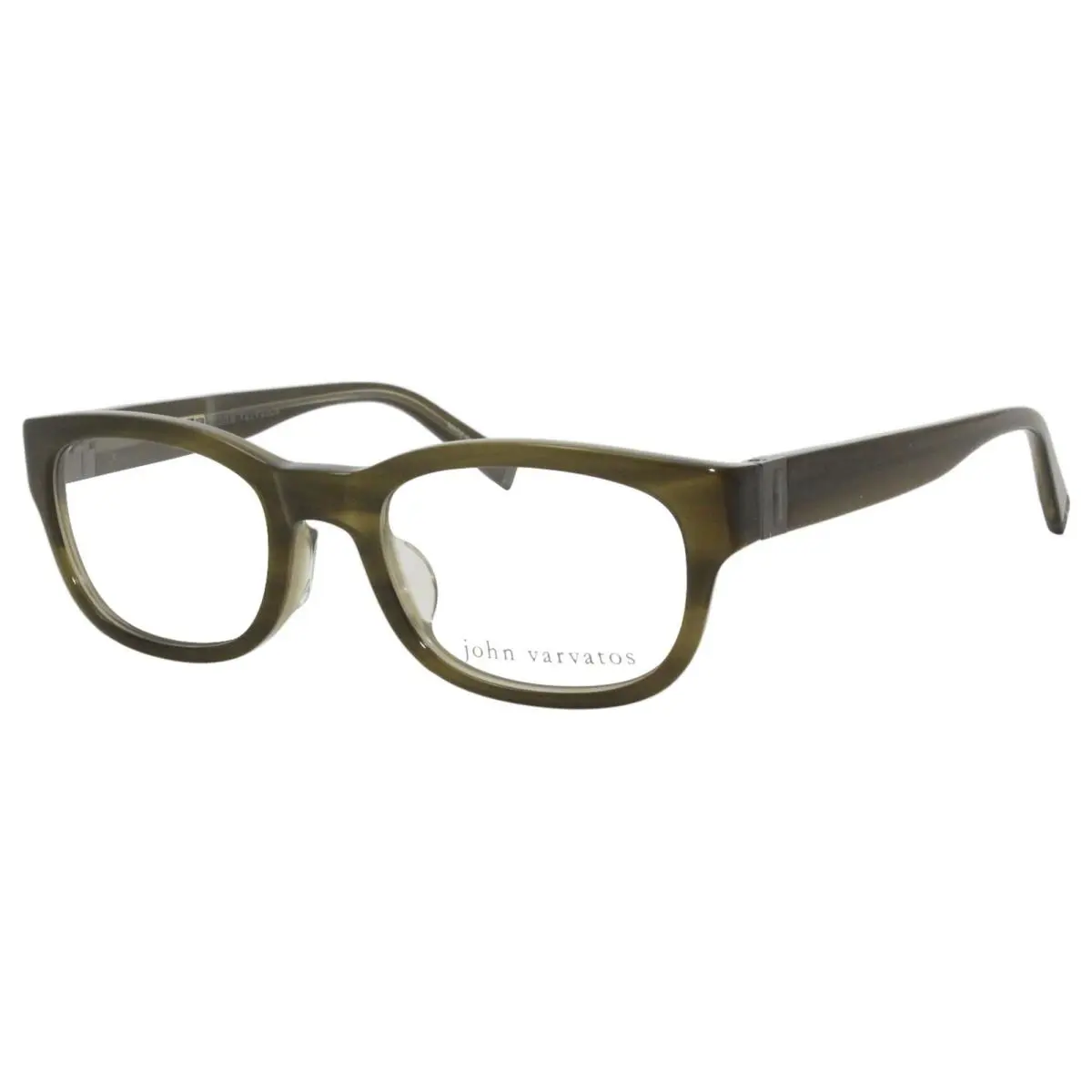 John Varvatos V337-AF Eyeglasses Men`s Olive/silver Full Rim Optical Frame 50mm