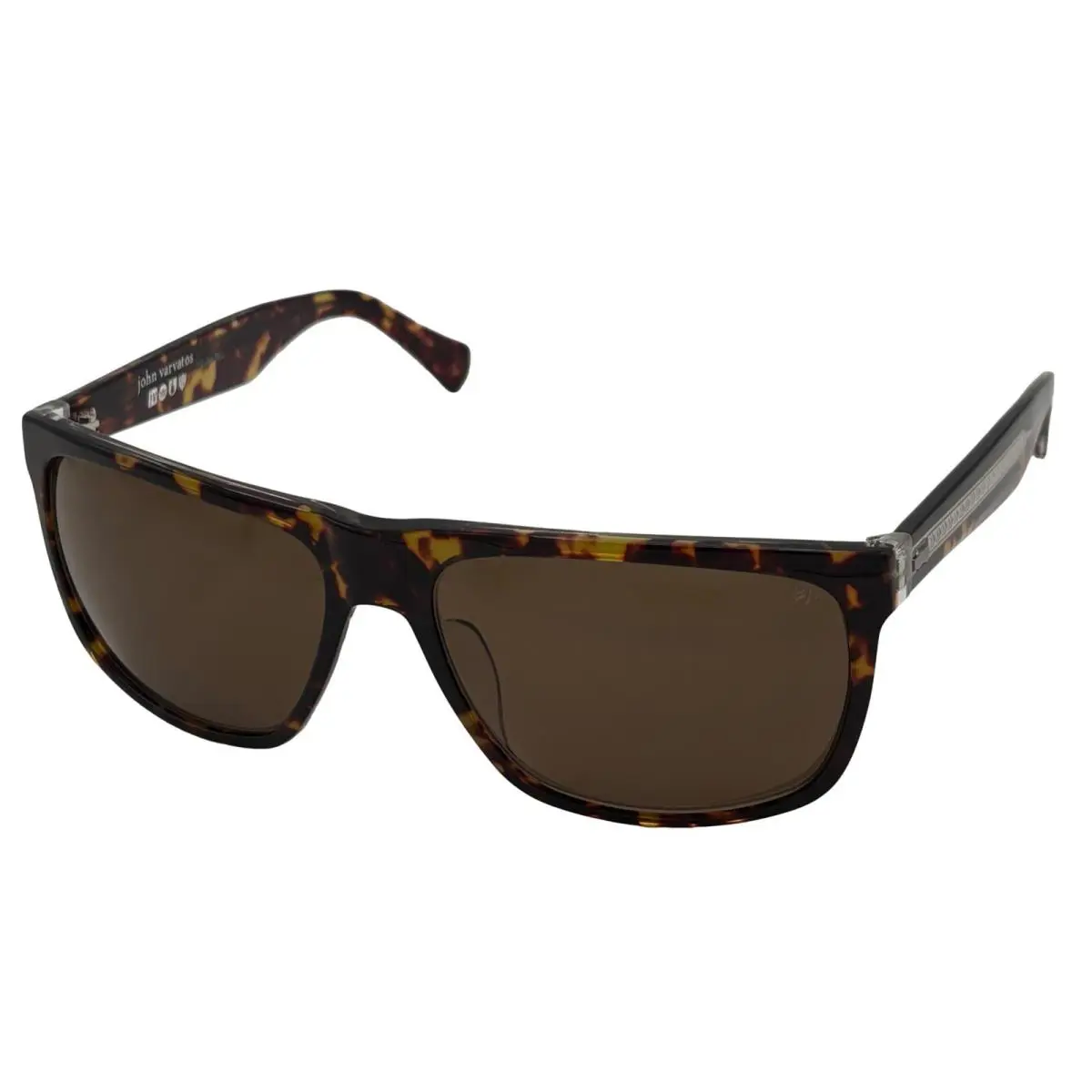John Varvatos Mens Tortoise Crys Plastic Rectangle Sunglass Polarized Lens V543