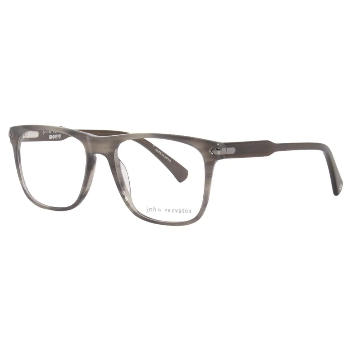 John Varvatos VJV422 Eyeglasses Men`s Grey Full Rim Square Optical Frame 54mm - Frame: Gray