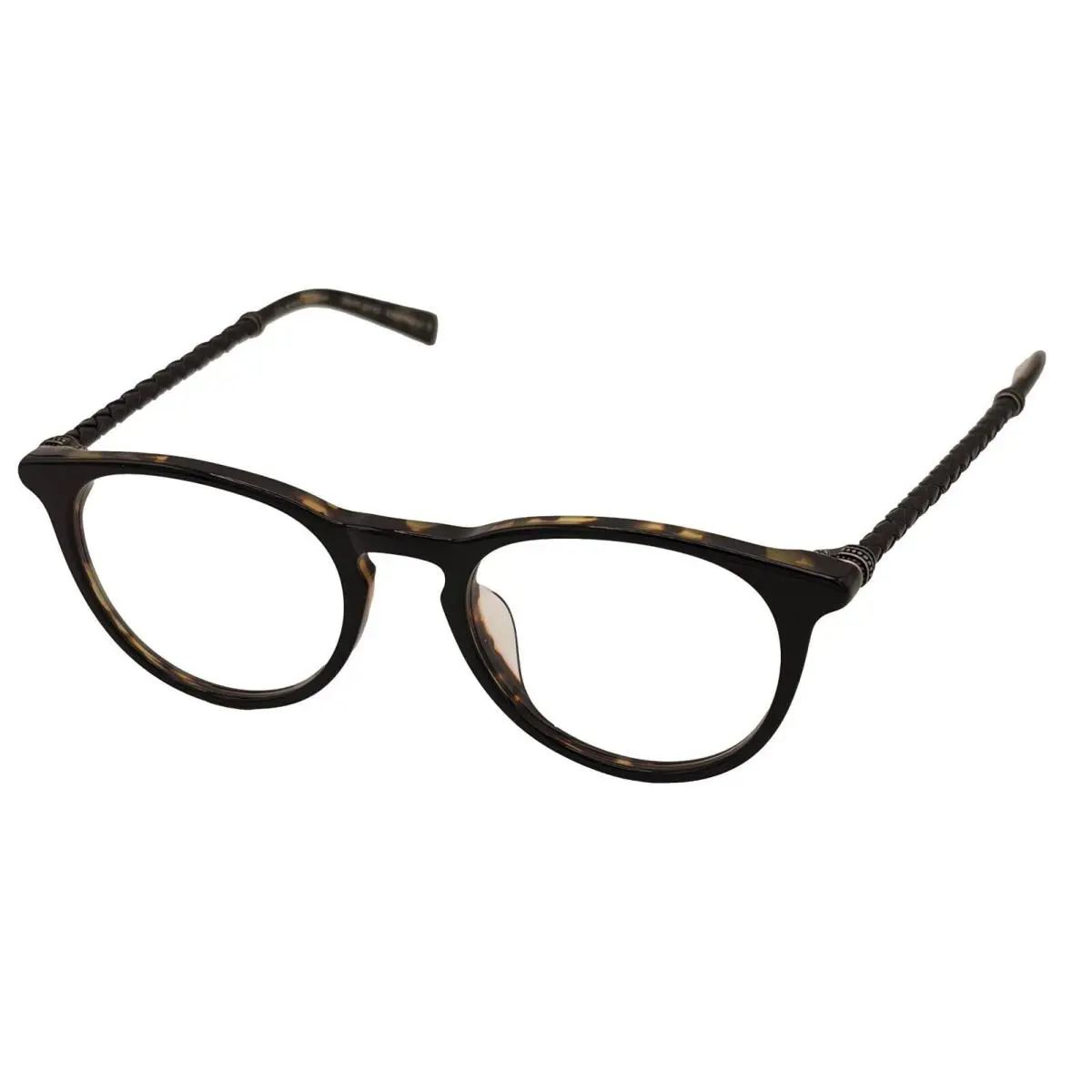John Varvatos Mens Black Tortoise Eyeglass Plastic Round Frame V401. 49mm