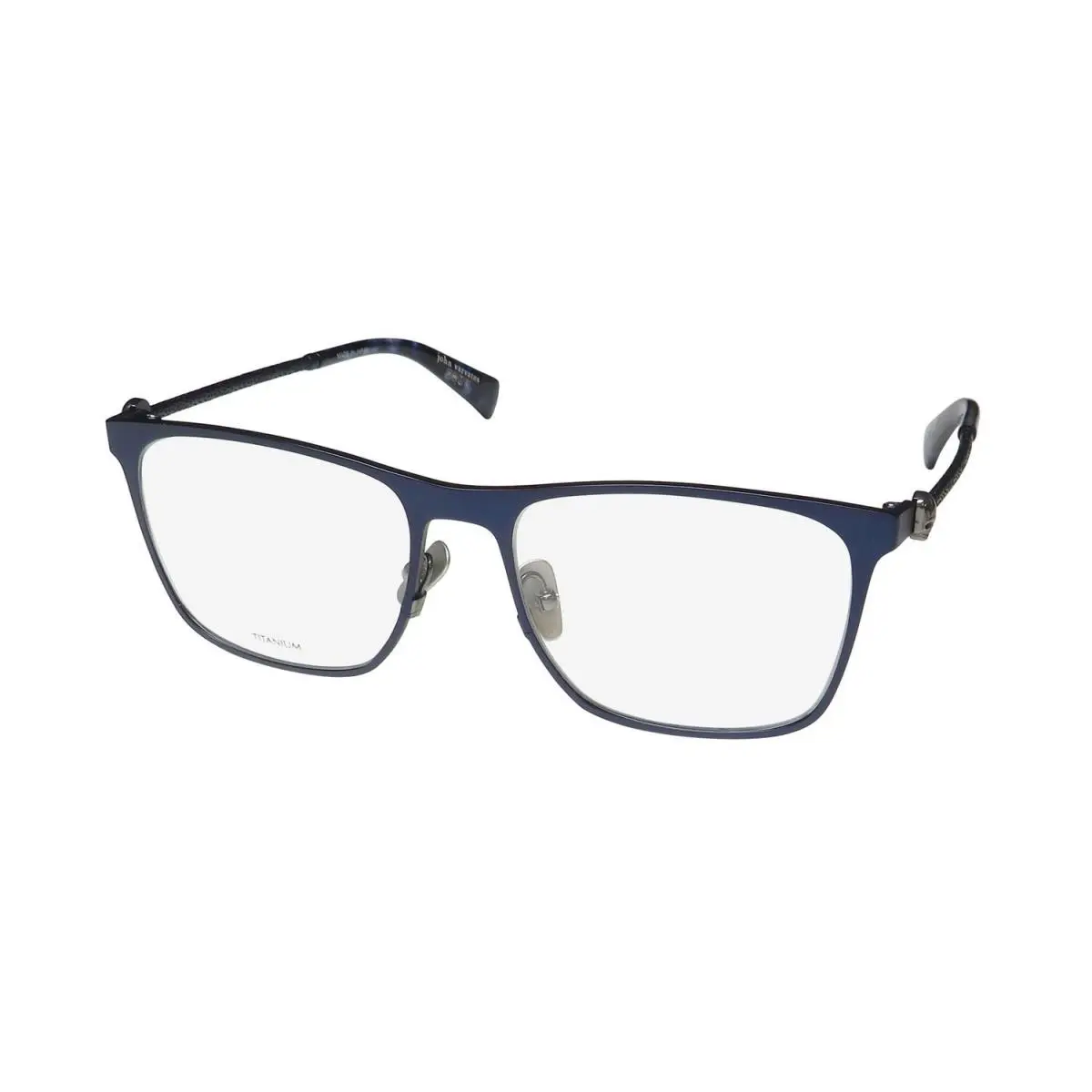 John Varvatos V182 Glasses Matte Navy Square Titanium 55-17-145 Full-rim