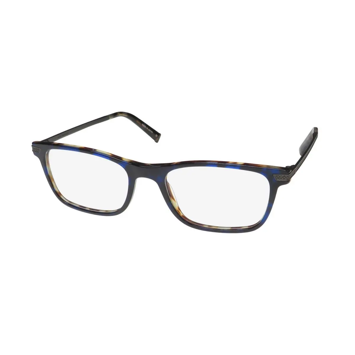 John Varvatos V412 Eyeglass Frame Blue Mens Full-rim Plastic Blue/ Tortoise
