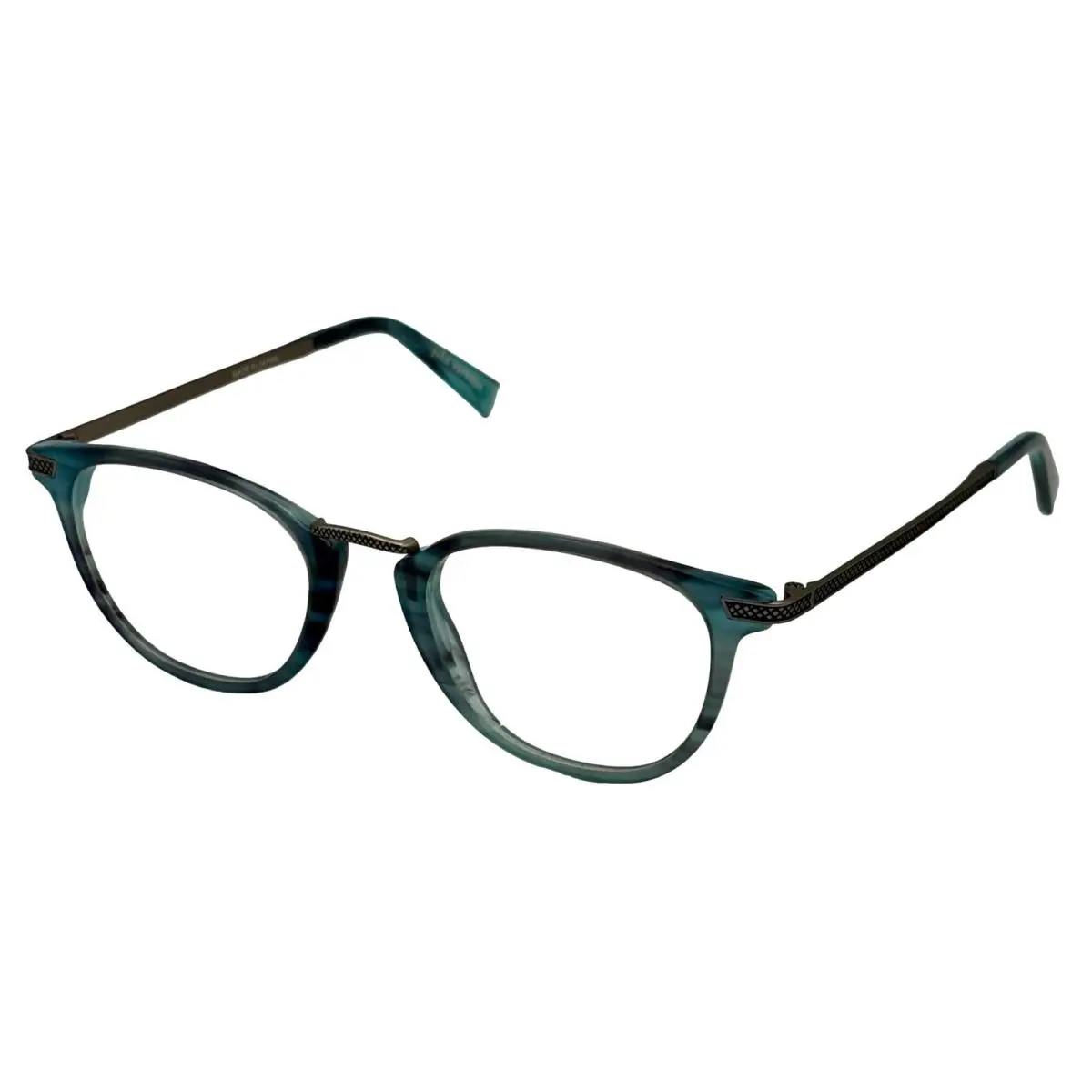 John Varvatos Mens Ophthalmic Eyeglass Plastic Square Frame V372 Blue Horn 48mm