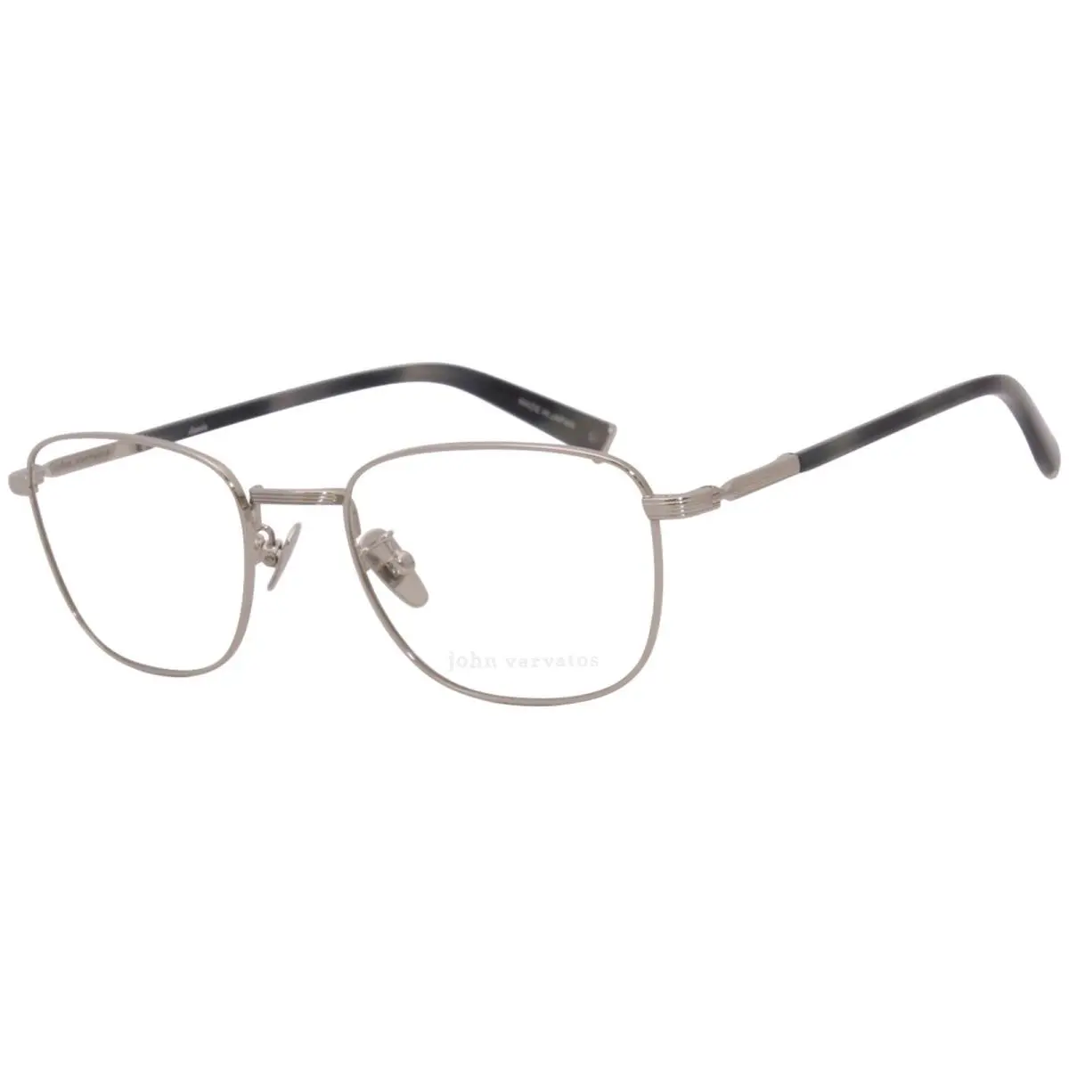 V177 Eyeglasses Men`s Silver Full Rim Square Optical Frame 51mm by John Varvatos