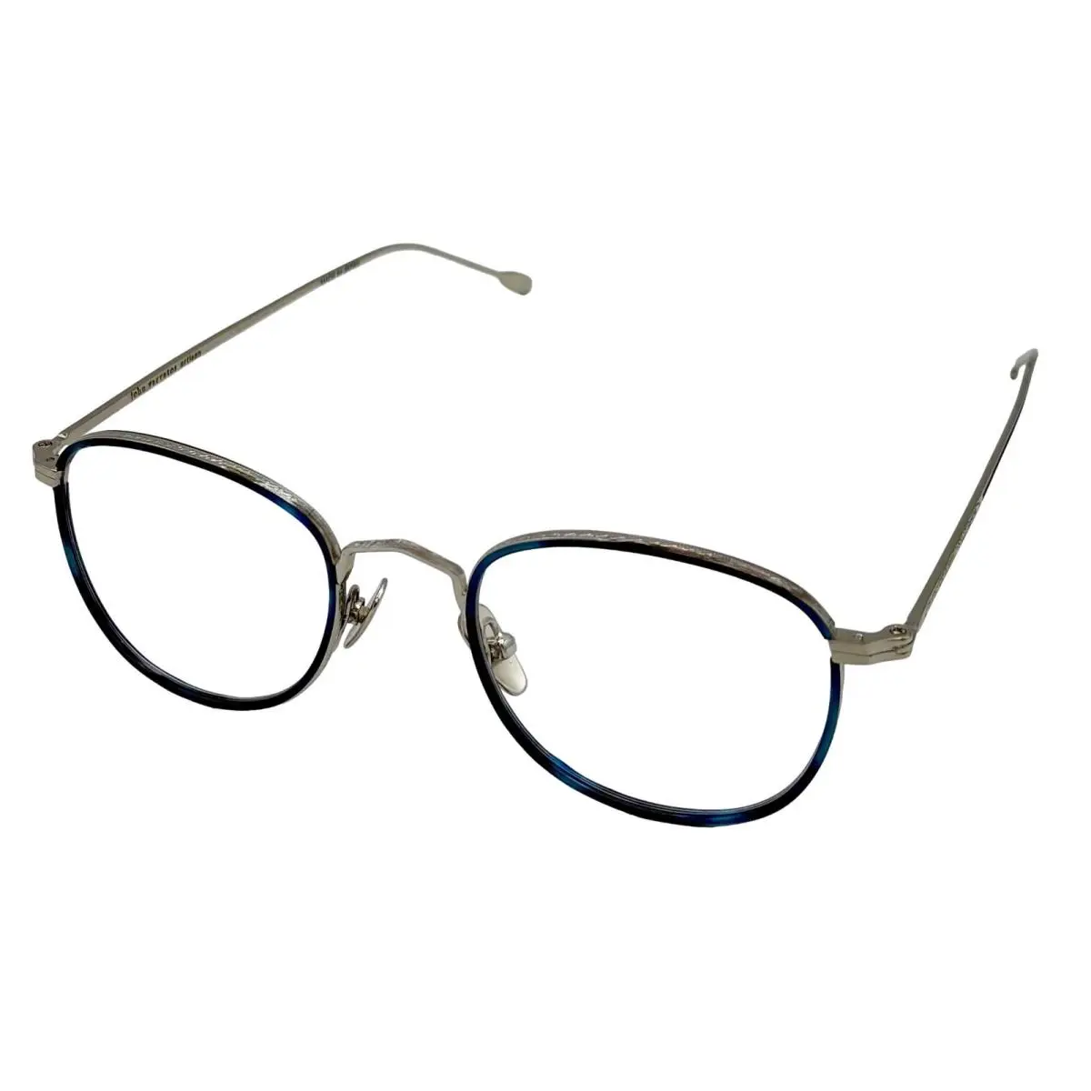 Mens Eyeglass Blue Silver Metal Soft Square Frame V178. 49mm by John Varvatos