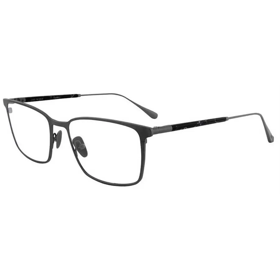John Varvatos Mens Eyeglass Blue Silver Metal Soft Square Frame V178. 49mm - Frame: Blue, Lens: Clear dummy, , Pattern: Black