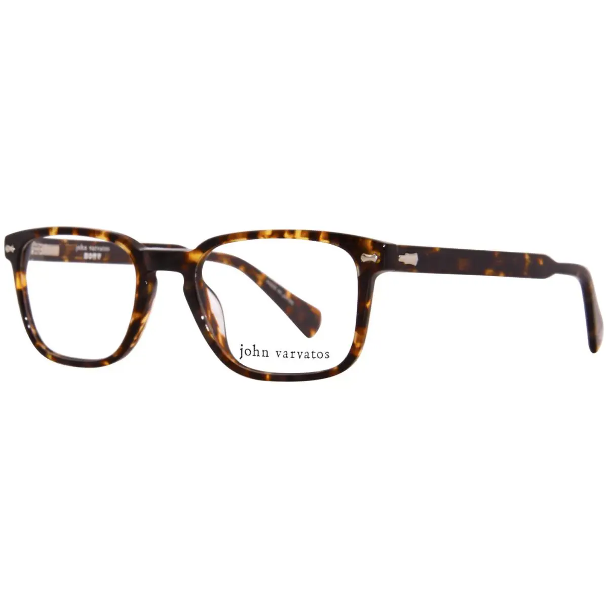 John Varvatos VJV433 0HAV Eyeglasses Men`s Havana Full Rim Rectangle Shape 50mm