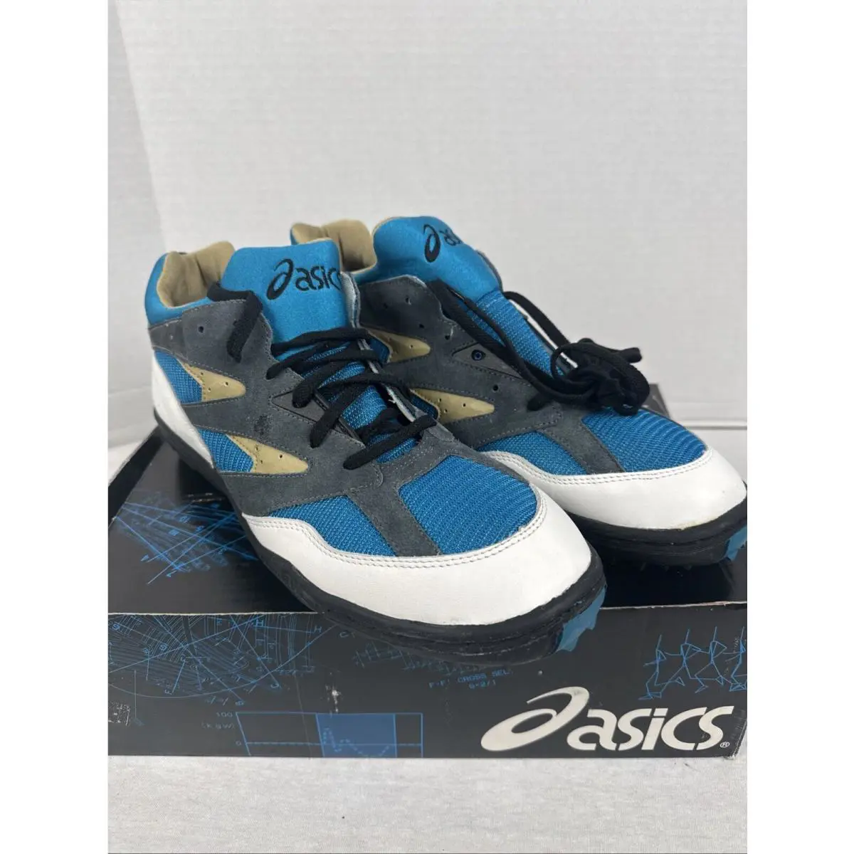 Asics shoes - Asics Lawnmower - Lawnmower - Blue.White.Grey.Gold (UPC: 0405286001305) 0
