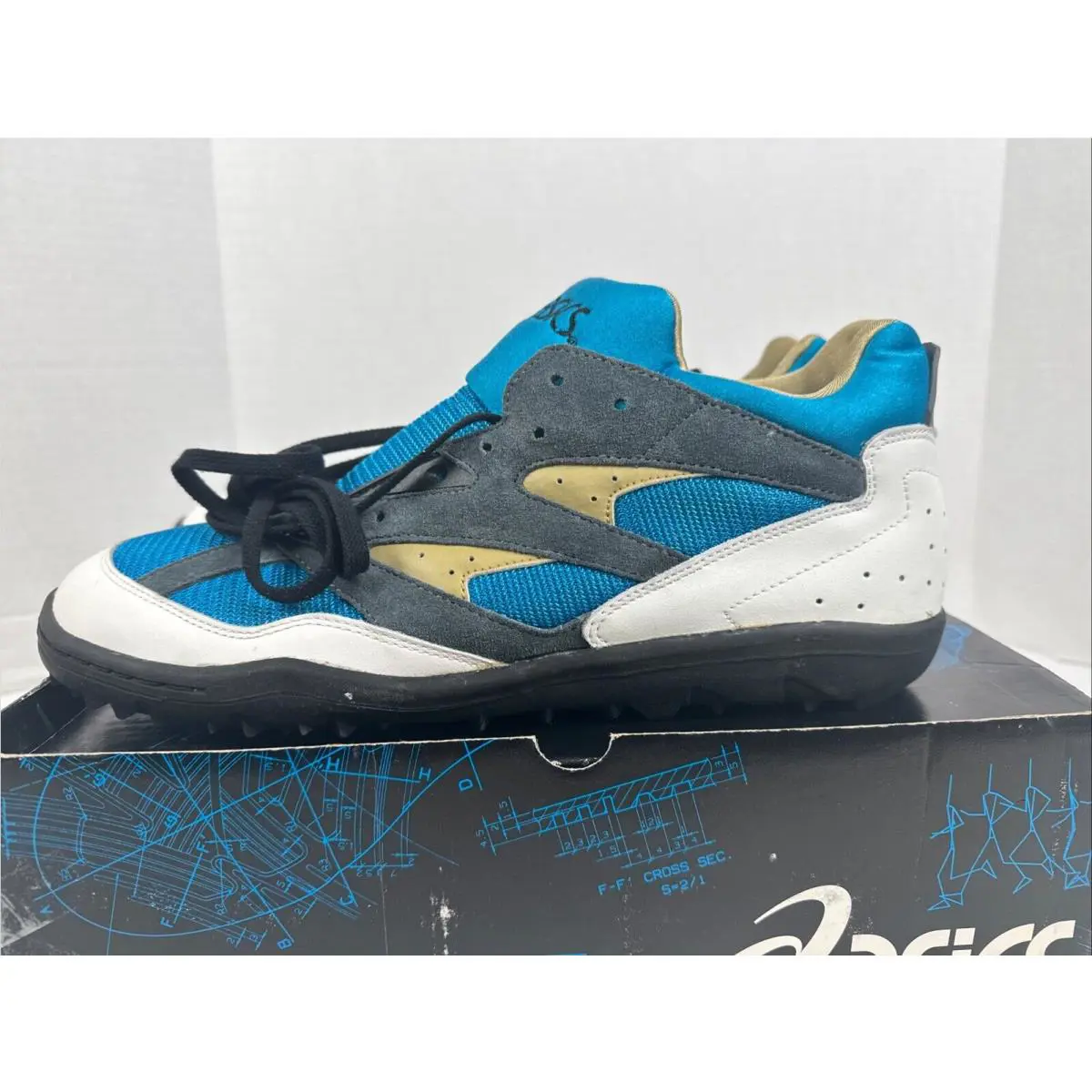 Asics shoes - Asics Lawnmower - Lawnmower - Blue.White.Grey.Gold (UPC: 0405286001305) 4