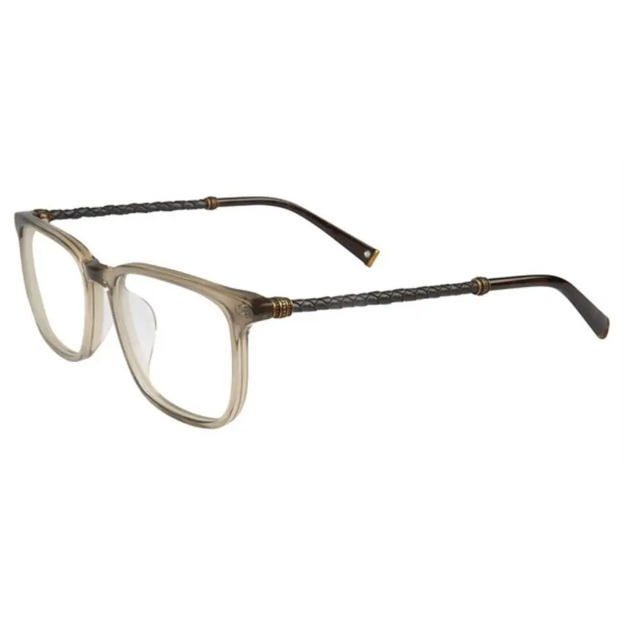 John Varvatos Eyeglasses V400 Smoke 53mm Leather Temples - Made in Japan