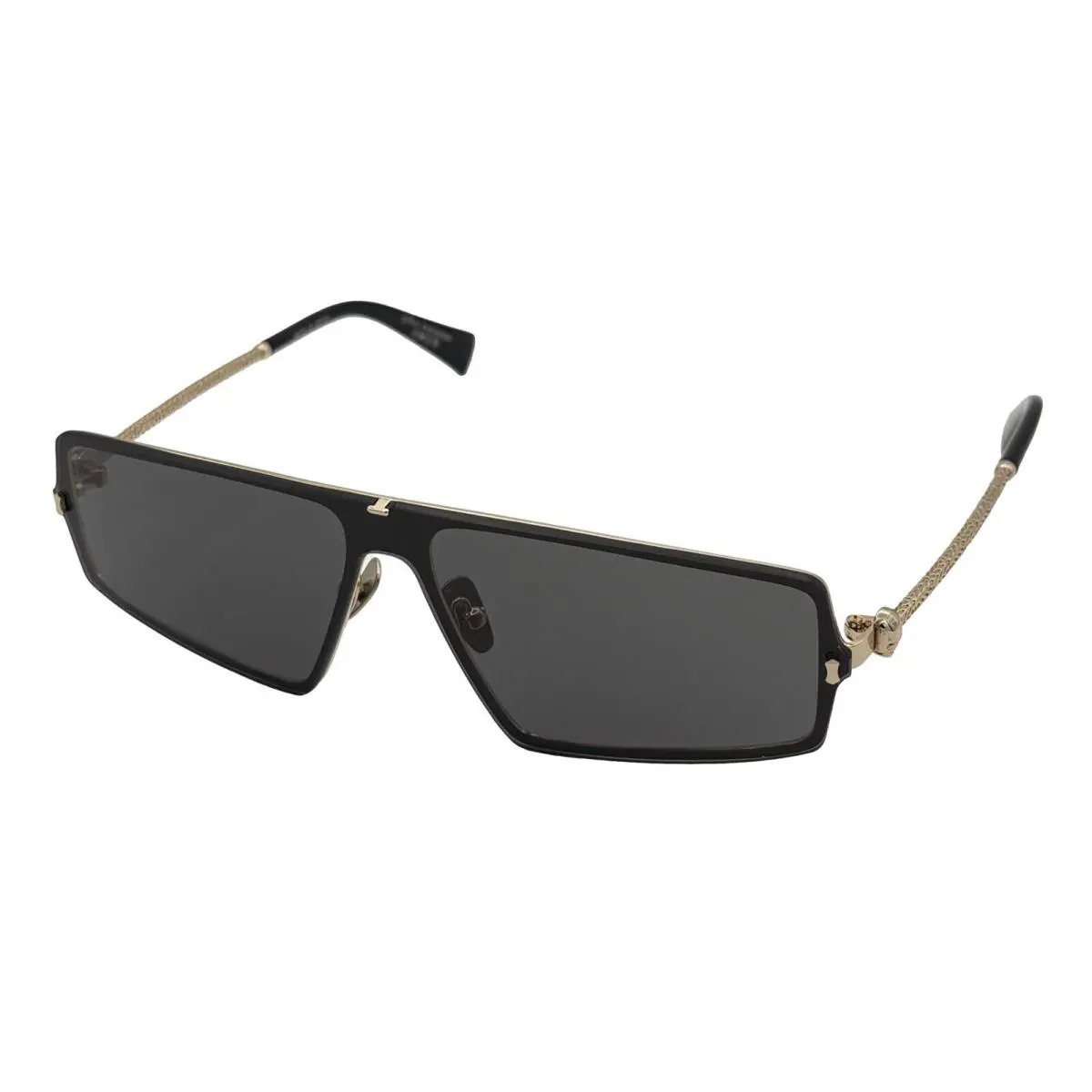 John Varvatos Mens Gold Black Metal Sunglass Shield V545