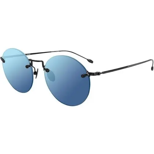 Sunglassses V525 51mm Matte Black Blue Mirror - Made in Japan by John Varvatos