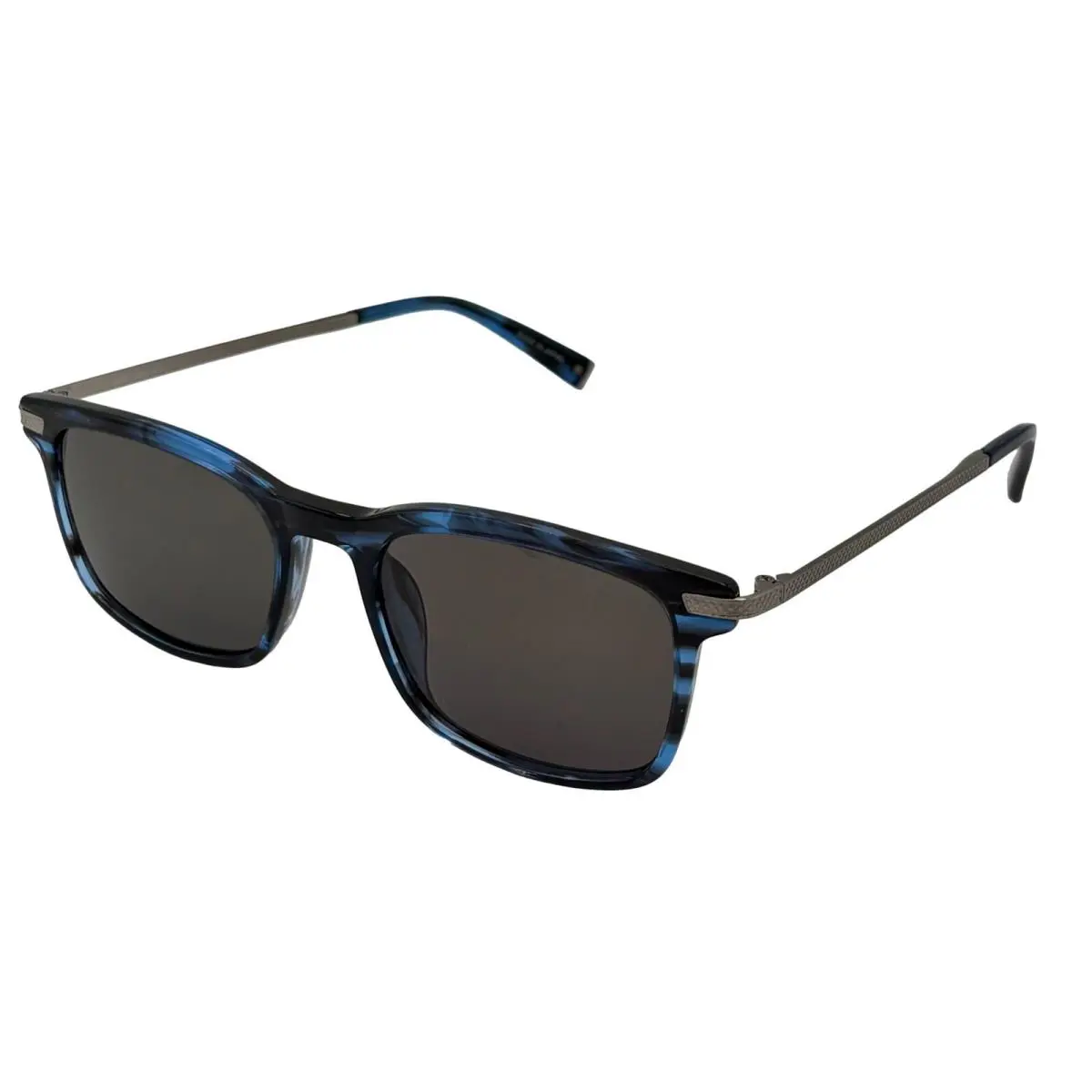 John Varvatos Mens Blue Horn Plastic Rectangle Sunglass V539. 55mm