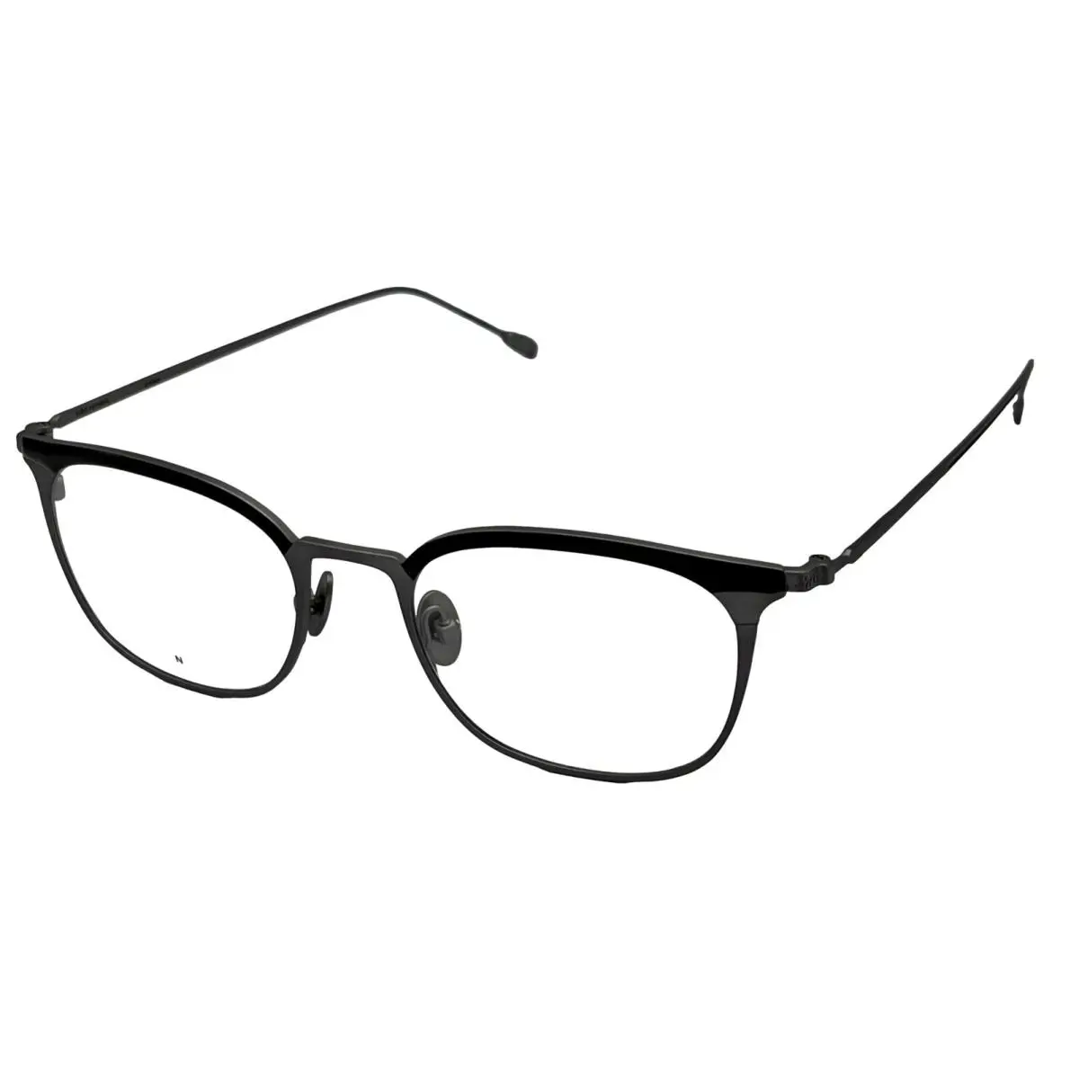 John Varvatos Men Gunmetal Square Titanium Metal Eyewear Frame V166. 50mm