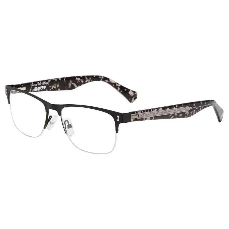 Eyeglasses JV V181 Black 54mm Semi-rimless - Made in Japan by John Varvatos