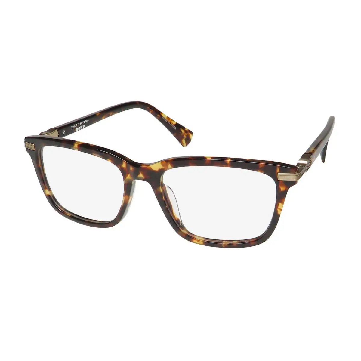 John Varvatos VJV428 Eyewear Plastic Havana Japan Square Full-rim Mens Brown
