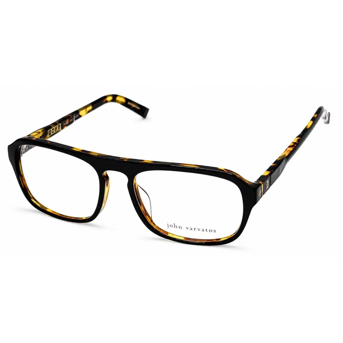 John Varvatos Mens Eyeglass Rectangle Black Tortoise Plastic V362 55mm