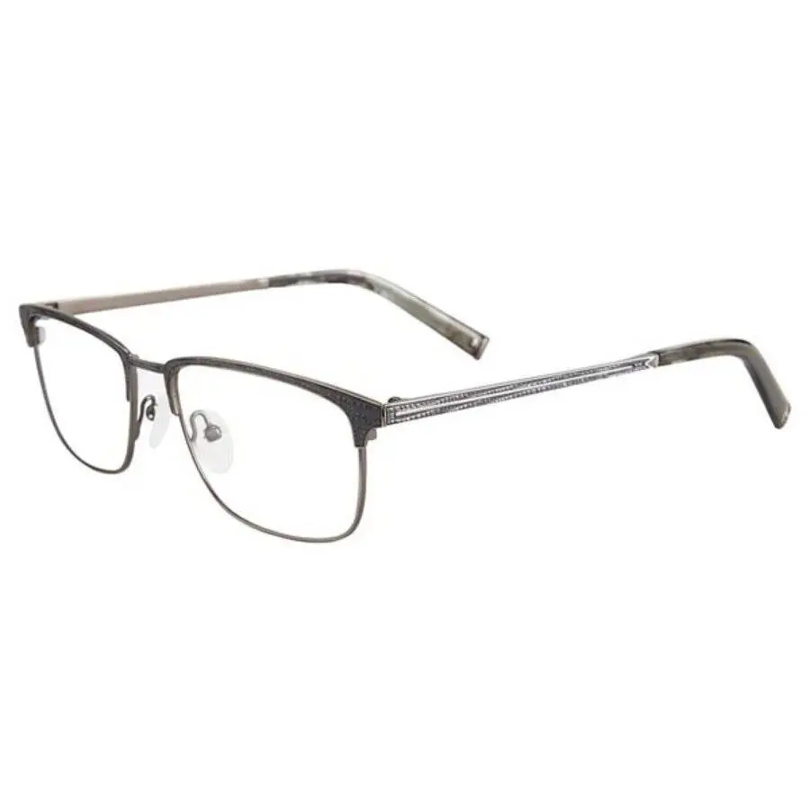 Eyeglasses V157 53mm Silver with Leather - Made in Japan by John Varvatos