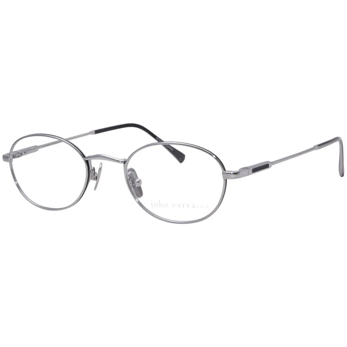 V185 Eyeglasses Men`s Silver Full Rim Round Optical Frame 46mm by John Varvatos
