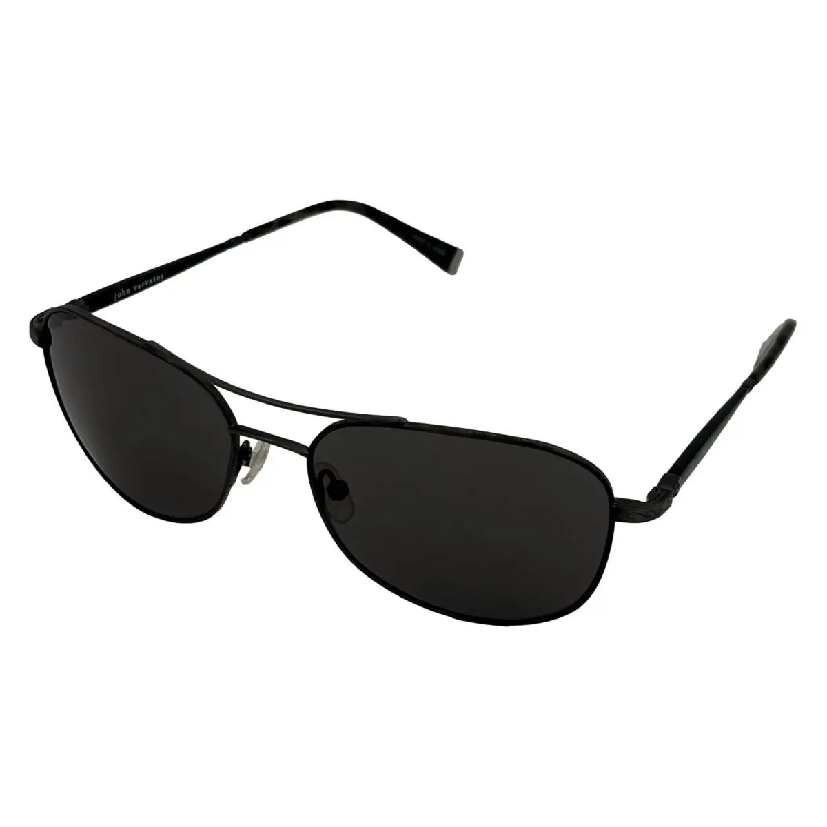 John Varvatos Mens Gunmetal / Metal Aviator Sunglass Smoke Lens V786