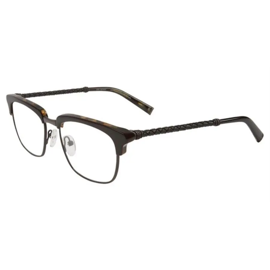 John Varvatos Eyeglasses V159 52 mm Black Tort with Leather - Made in Japan - Frame: Black