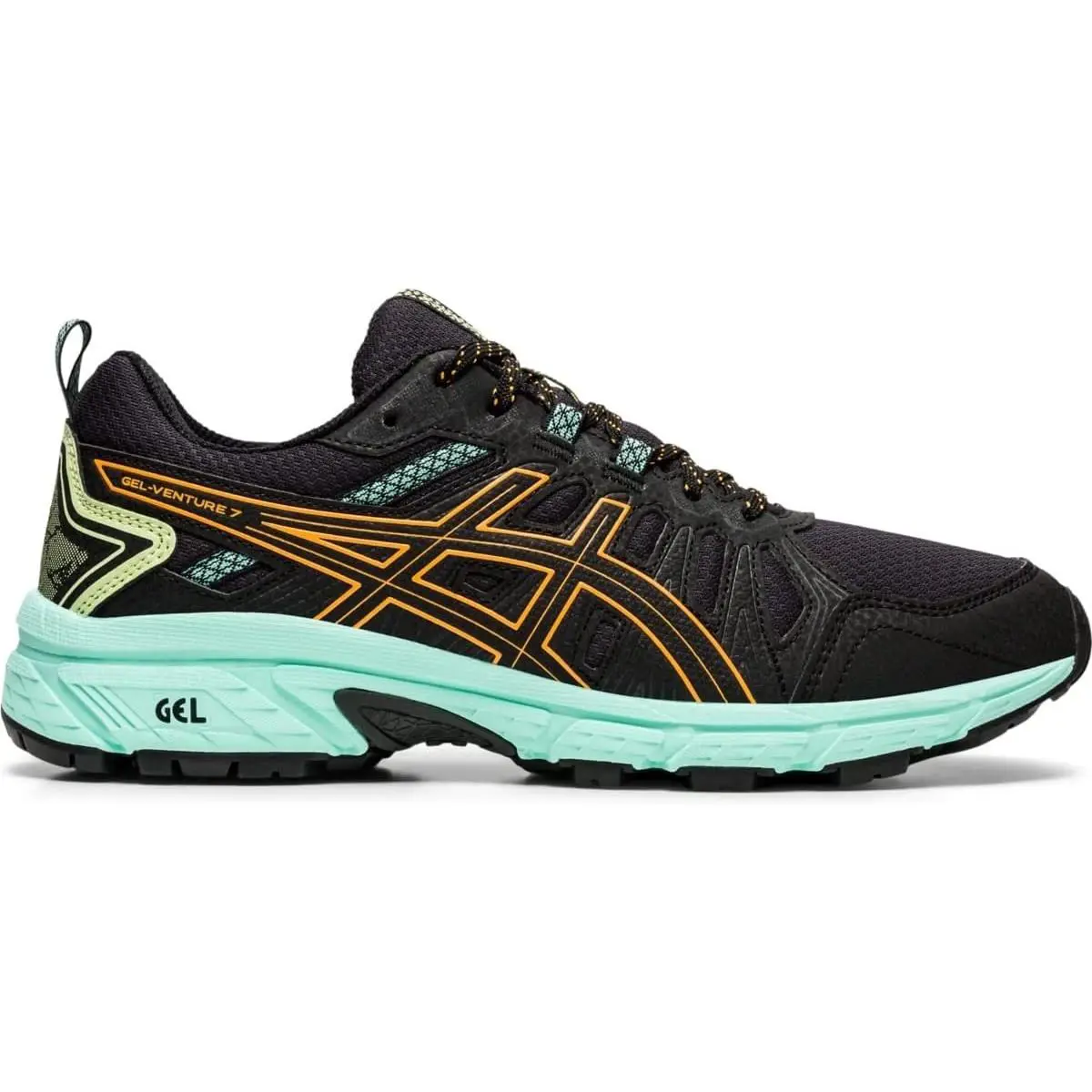 Asics Womens Gel-venture 7 Trail Running Shoe Black/orange Sneakers US 11M - Black/Orange