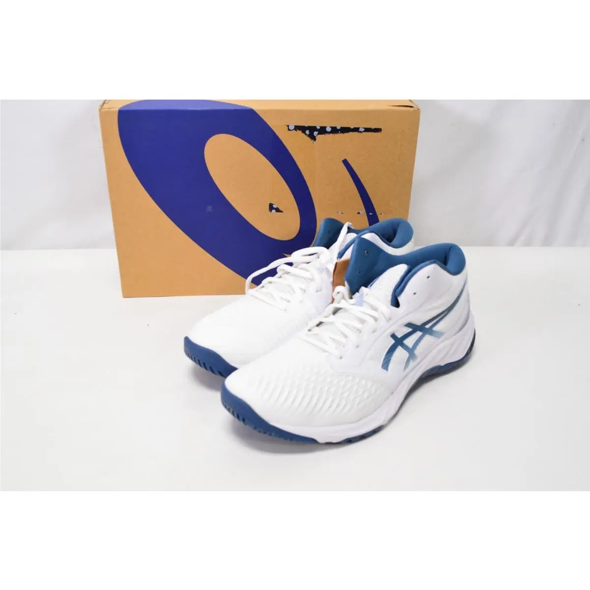 Asics Netburner Ballistic FF MT 3 White Vintage Indigo Mens 14 Volleyball