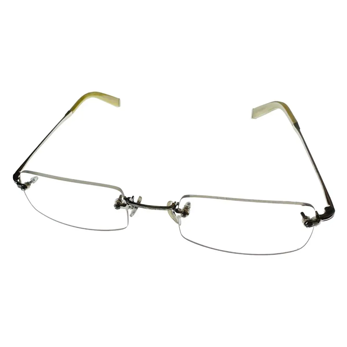 John Varvatos Rimless Rectangle Mens Silver / Metal Eyewear Frame V110 50mm