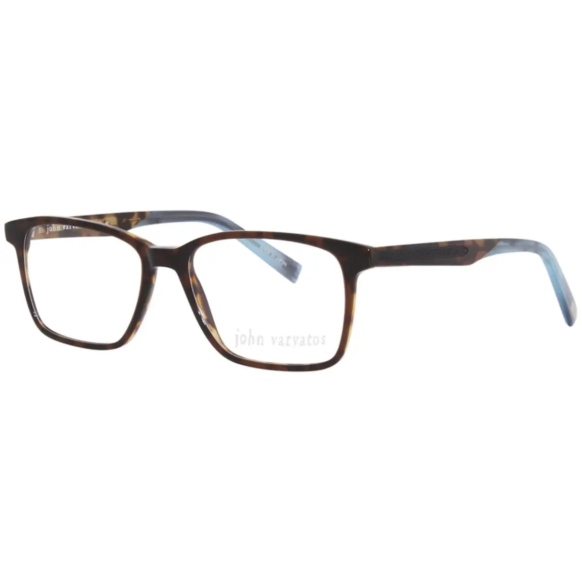 John Varvatos V379 Eyeglasses Frame Men`s Brown Full Rim Rectangle Shape 54mm