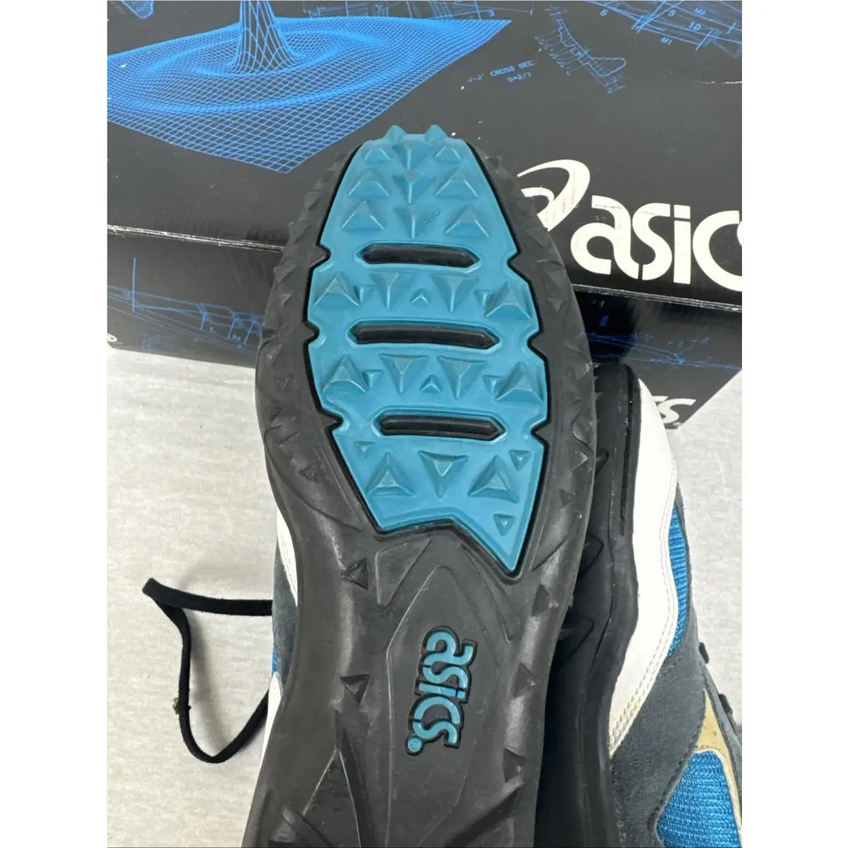 Asics shoes - Asics Lawnmower - Lawnmower - Blue. White. Grey. Gold (UPC: 0405286001305) 12