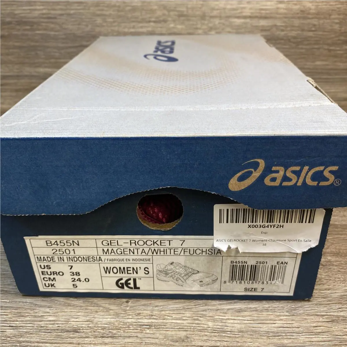 Asics shoes - ASICS GEL-Rocket 7 - B455N - Magenta / White (UPC: 8718108783177) 14
