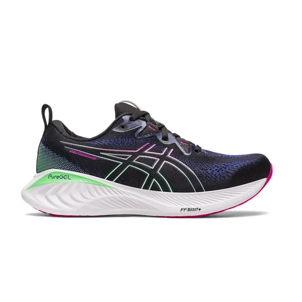 Womens Size 5- Asics Gel-cumulus 25 Running Shoes Black/pink Rave Sneakers