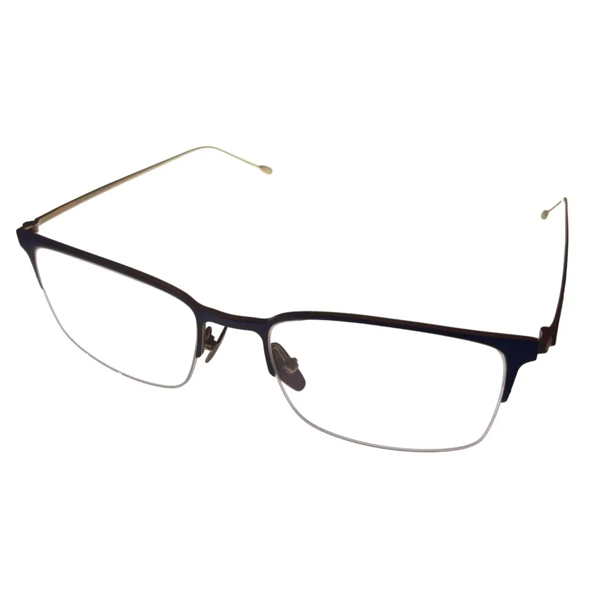 John Varvatos Rectangle Mens Black Gold Eyewear Titanium Metal Frame V172. 55mm