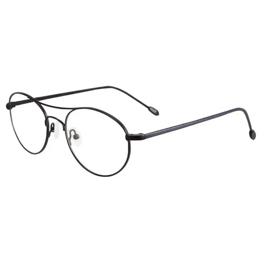 Eyeglasses V158 51mm Matte Black Round Metal - Made in Japan by John Varvatos