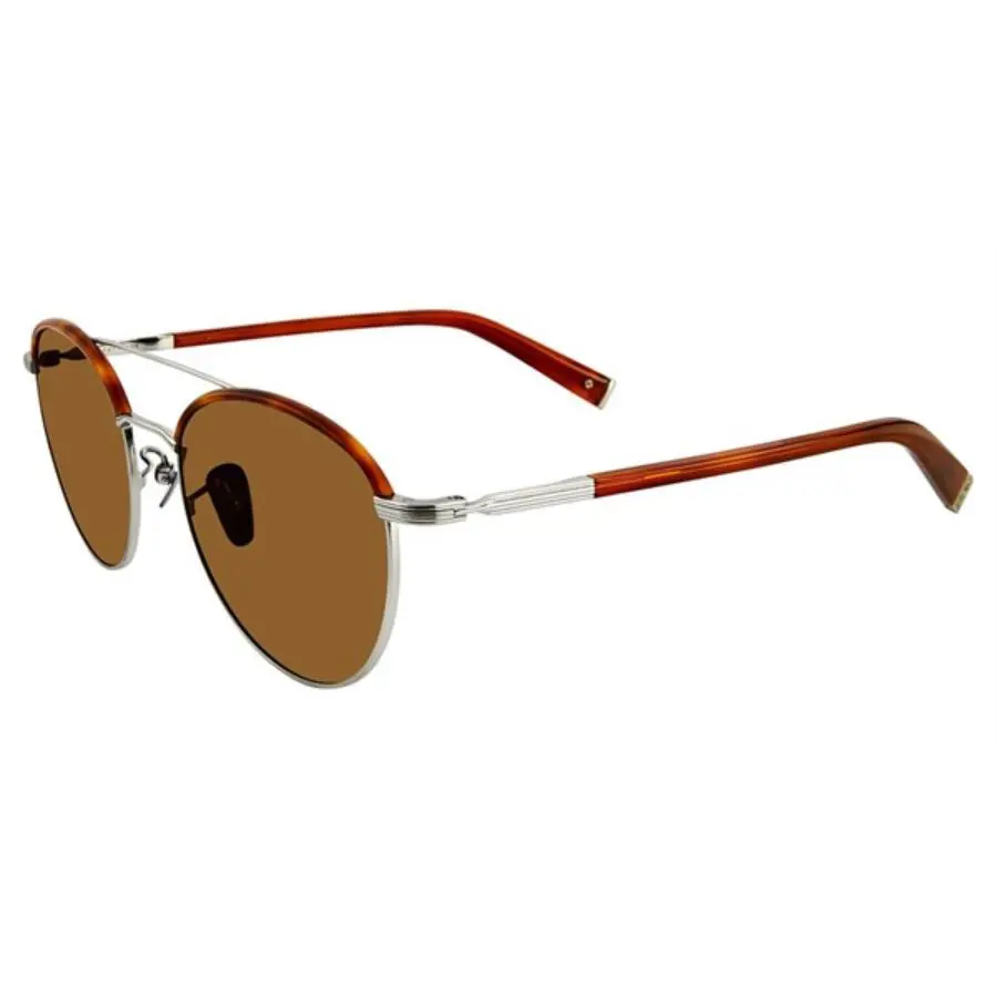 John Varvatos Sunglasses V518 53mm Silver Havana Brown Polarized - Made in Japan - Frame: Silver Havana, Lens: Brown, Manufacturer: Silver Havana