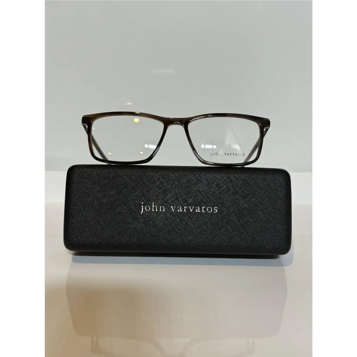John Varvatos V408 Brown Rectangle Acetate Men’s Eyeglasses 58mm