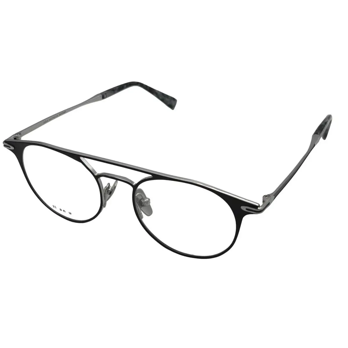 John Varvatos Mens Eyewear Frame Metal Round Frame V169 Black Silver 49mm