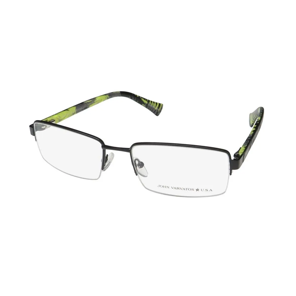 John Varvatos VJVC006 Eyeglass Frame Mens Rectangular Black Full-rim