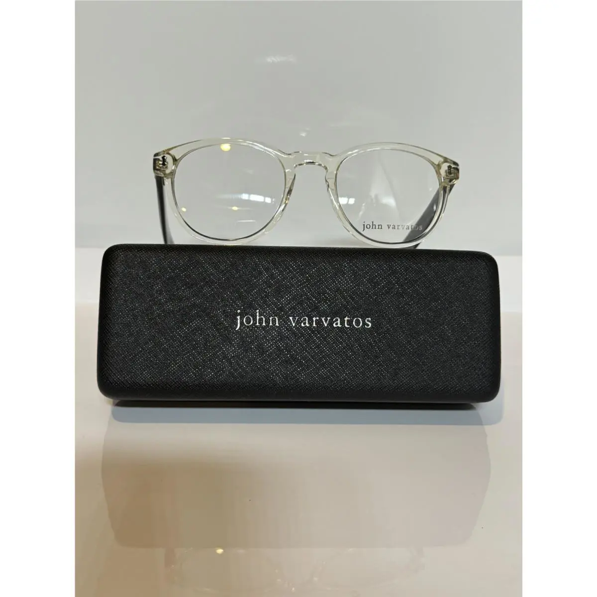John Varvatos V416 490 Crystal Yellow Round Crete Unisex Eyeglasses 49mm