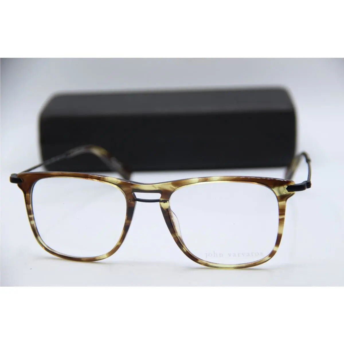 John Varvatos VJV420 Olive Horn Tortoise Eyeglasses W/case 52-19