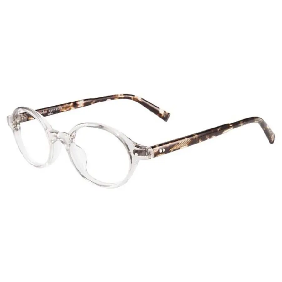 Eyeglasses JV V206 46 mm Grey Crystal Round - Made in Japan by John Varvatos