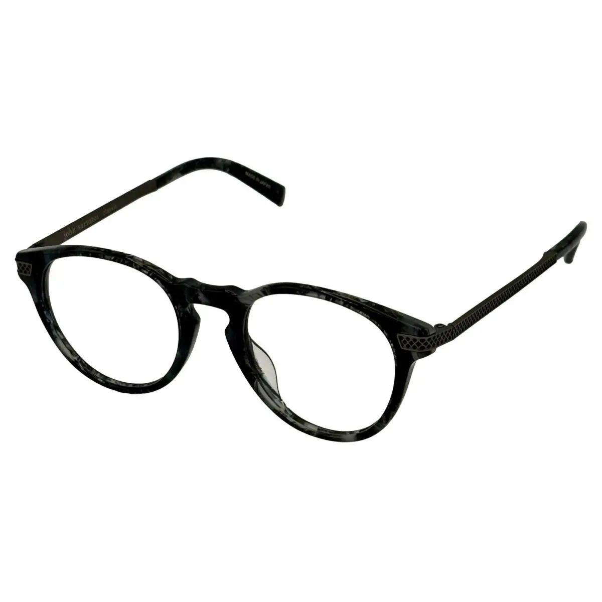 Mens Ophthalmic Eyeglass Plastic Round Frame V365 Smoke 47mm by John Varvatos