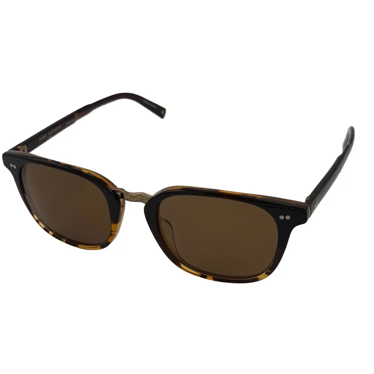 John Varvatos Mens Tortoise Grad Plastic Square Sunglass Polarized Lens V604